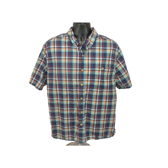 Duluth Shirt Mens XL Blue Plaid Relaxed Fit‎ Untucked BBQ Short Sleeve 38922 Dad - Picture 3 of 13